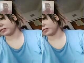 Beautiful Indian girl showing her big boobs and vagina during a video call