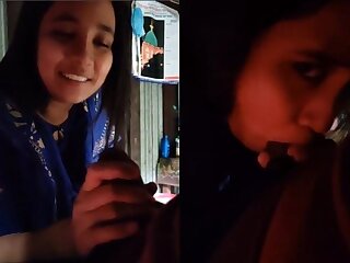 A pretty Bangladeshi girl gives a blowjob to her older brother.