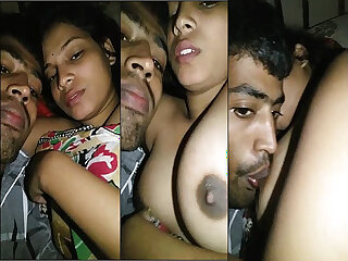Beautiful Indian teen sucks on her beautiful big boobs.