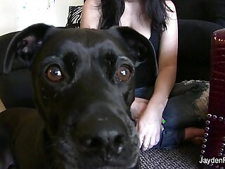 Jayden Jaymes in real life solo scene with masturbation and boob worship